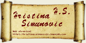 Hristina Simunović vizit kartica